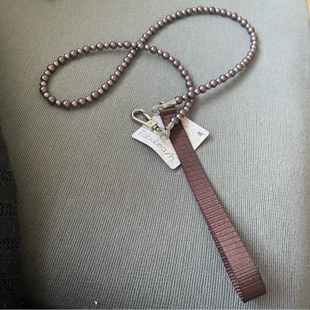 Fabuleash 48” Purple Matte Pearl Beaded Dog Leash